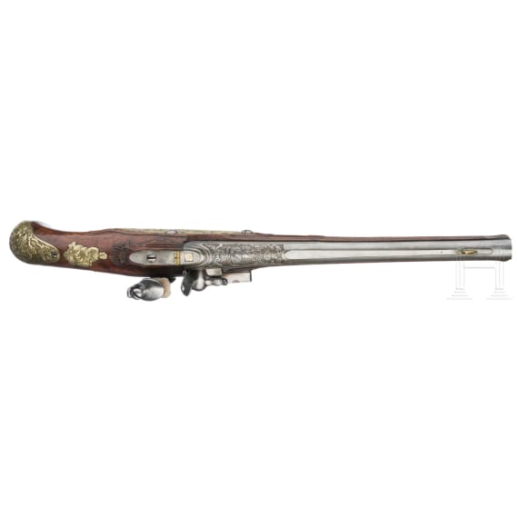 A deluxe flintlock pistol by Johann Andreas Kuchenreuter, circa 1740/50