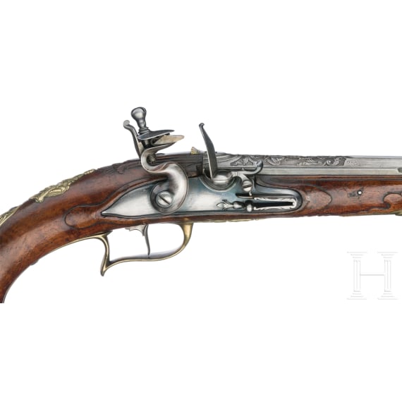 A deluxe flintlock pistol by Johann Andreas Kuchenreuter, circa 1740/50