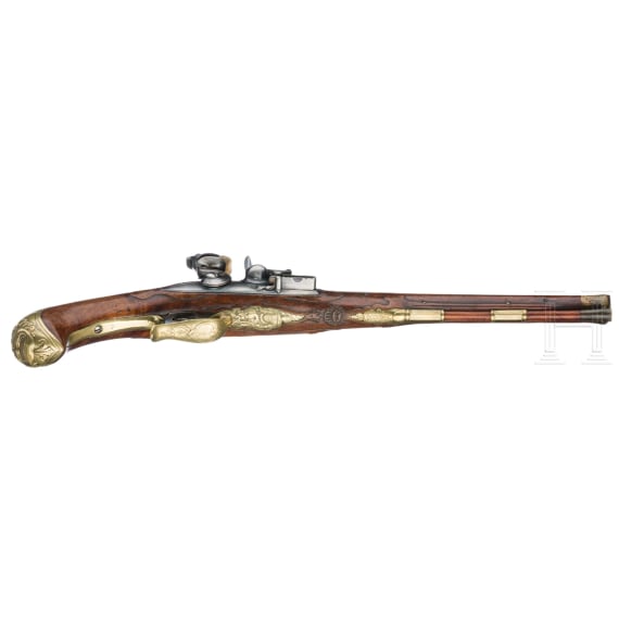 A deluxe flintlock pistol by Johann Andreas Kuchenreuter, circa 1740/50