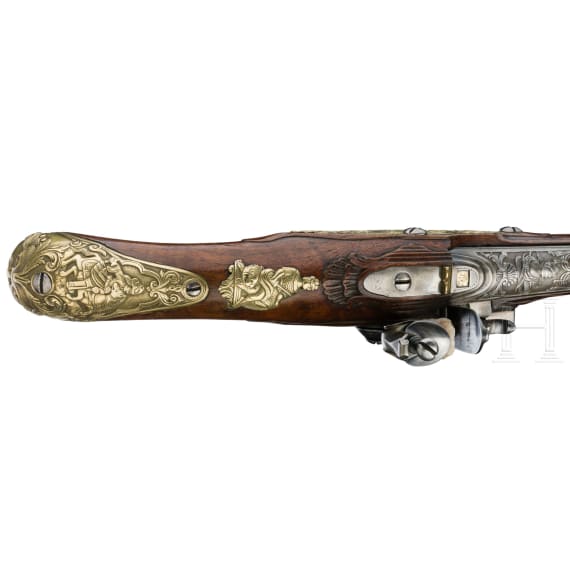A deluxe flintlock pistol by Johann Andreas Kuchenreuter, circa 1740/50