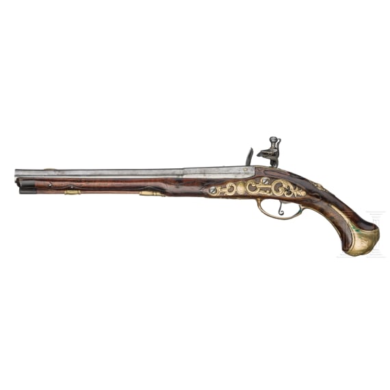 A flintlock pistol, Francois Mercier in Li&eacute;ge, circa 1750