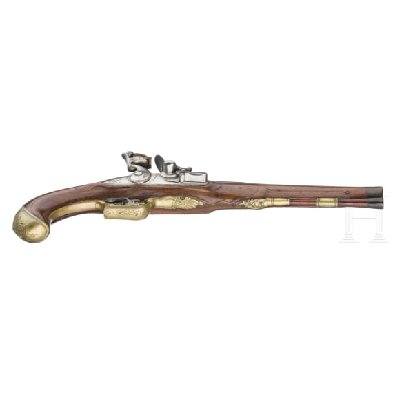 A pair of fine German flintlock pistols from the princely armoury of Carl Eugen of Wurttemberg, circa 1760