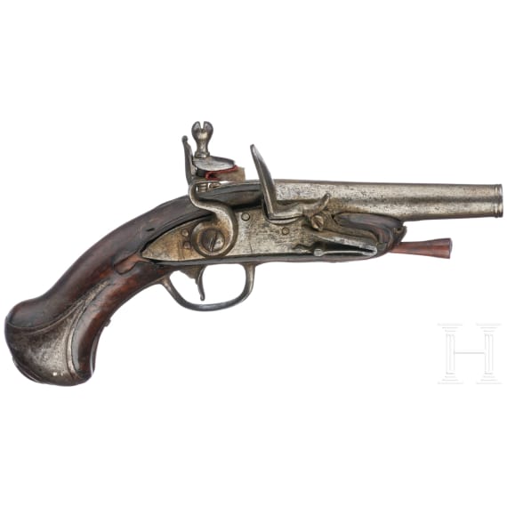 A French traveler's flintlock pistol, circa 1760