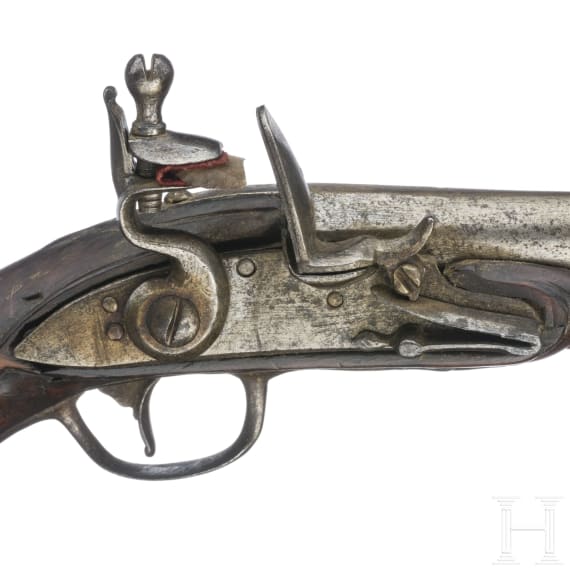 A French traveler's flintlock pistol, circa 1760
