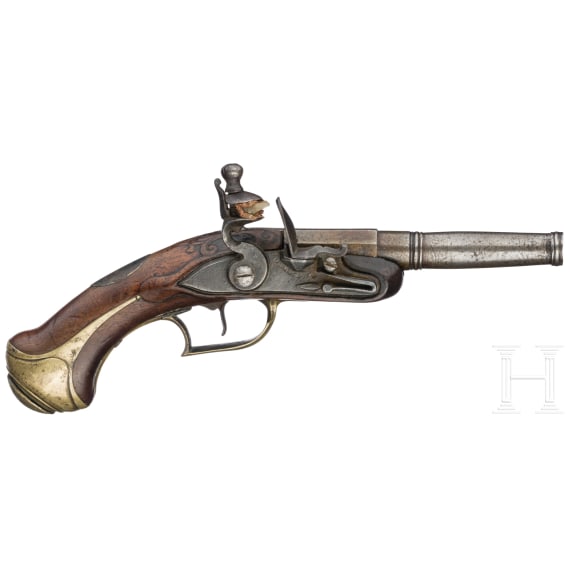 A Belgian flintlock travelling pistol, circa 1780