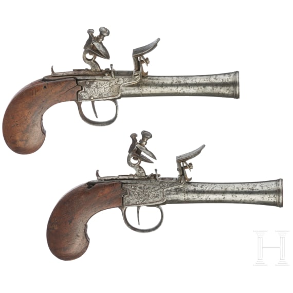 A pair of Flemish flintlock pistols, circa 1800