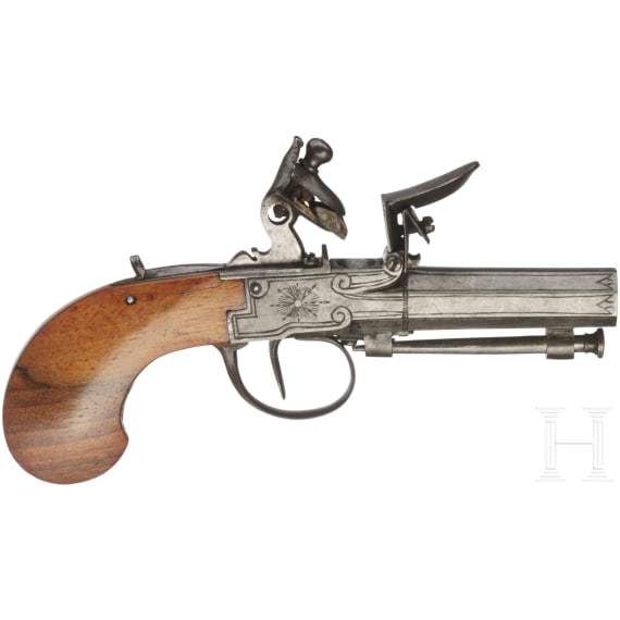 Two British flintlock pocket pistols, circa 1800