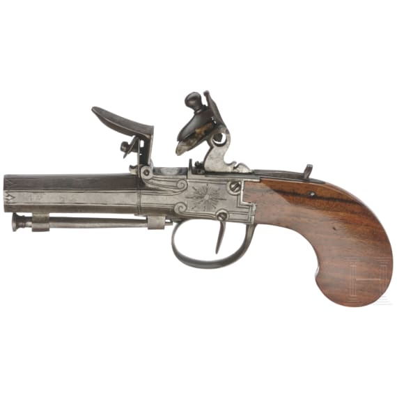 Two British flintlock pocket pistols, circa 1800