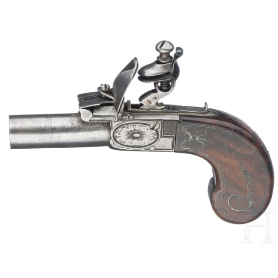 A German flintlock pocket pistol, circa 1800