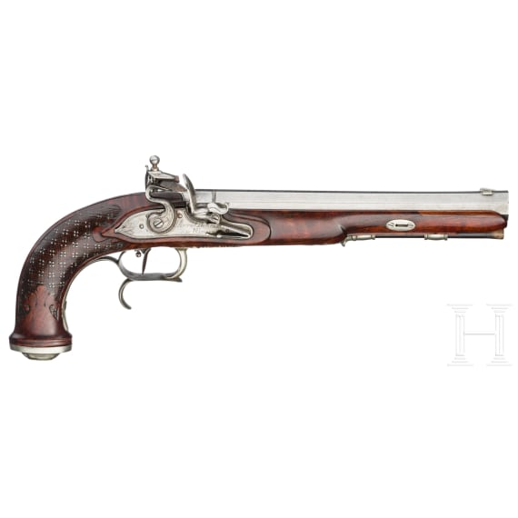 A flintlock pistol, Anton Burckhardt in Weimar, circa 1820