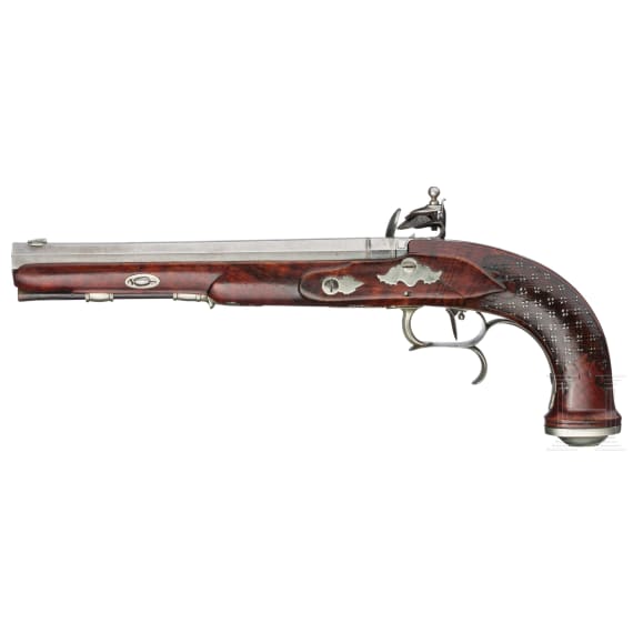A flintlock pistol, Anton Burckhardt in Weimar, circa 1820