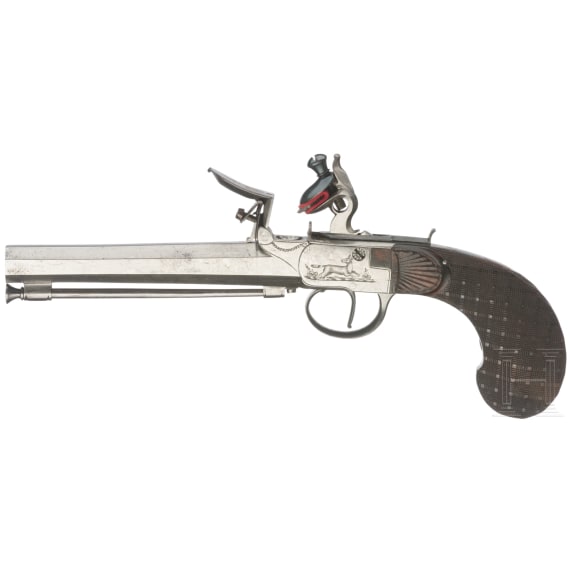 A large Belgian flintlock pocket pistol, circa 1820