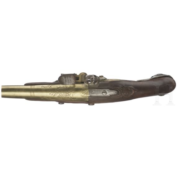 A silver-mounted flintlock pistol, circa 1820