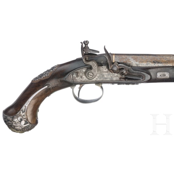 A silver-mounted flintlock pistol for the Oriental market, William Andrew Beckwith in London, circa 1830