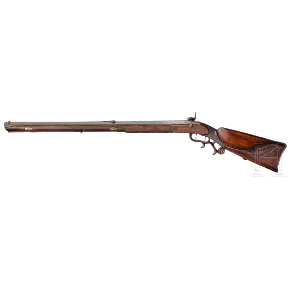 A converted german percussion rifle, circa 1800