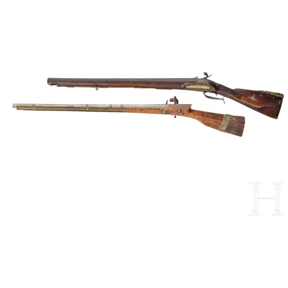 Two muzzle-loading rifles, Turkey and Germany, circa 1800
