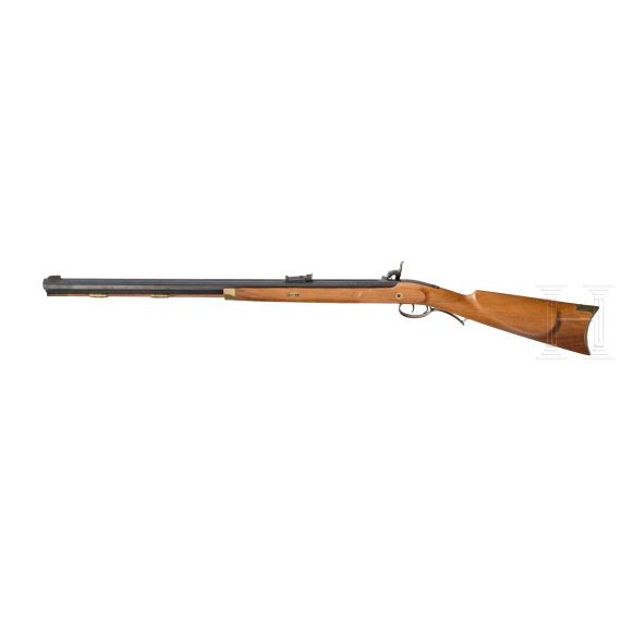 A percussion Hawken rifle, Mav in Italy, late 20th century