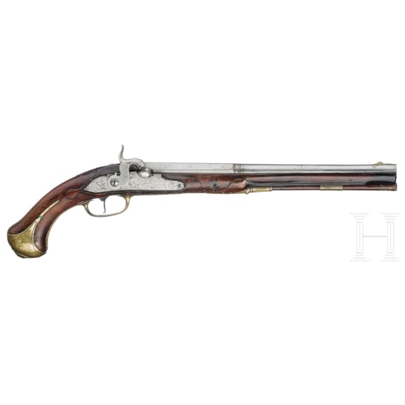 A converted percussion pistol, Suhl/Zella St. Blasii(?), circa 1735