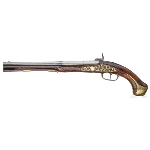 A converted percussion pistol, Suhl/Zella St. Blasii(?), circa 1735