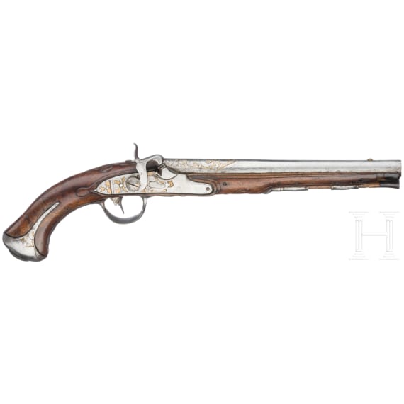 A South German percussion pistol, circa 1760