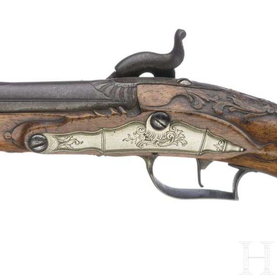 A South German percussion pistol, circa 1760