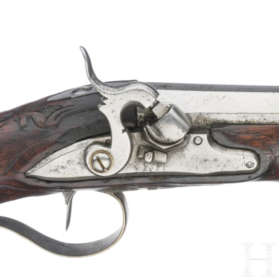 A German percussion pistol, circa 1780