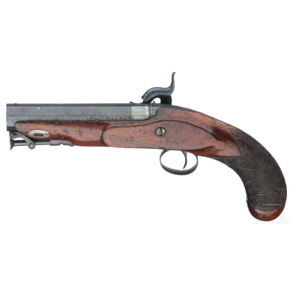 A pair of English percussion pistols by Henry Nock, London, circa 1800