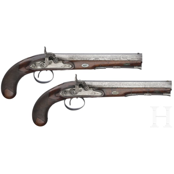 A pair of percussion pistols by Ketland & Co. in London, circa 1810