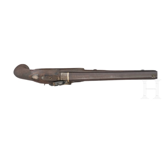 A cased pair of percussion pistols by Barber in Newark (GB), circa 1820