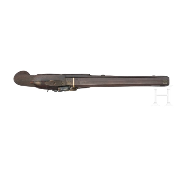 A cased pair of percussion pistols by Barber in Newark (GB), circa 1820