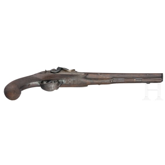 A cased pair of percussion pistols by Barber in Newark (GB), circa 1820
