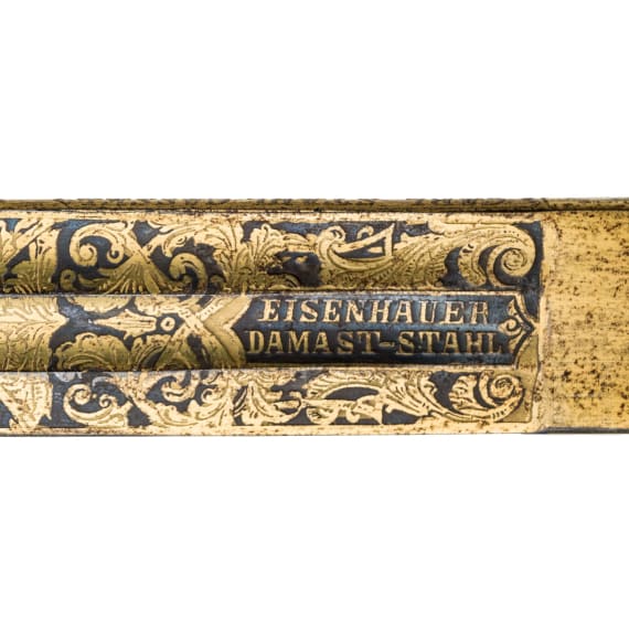 Prunkvoller preu&szlig;ischer Damast-Geschenkdegen M 1889 f&uuml;r Offiziere, datiert 1890