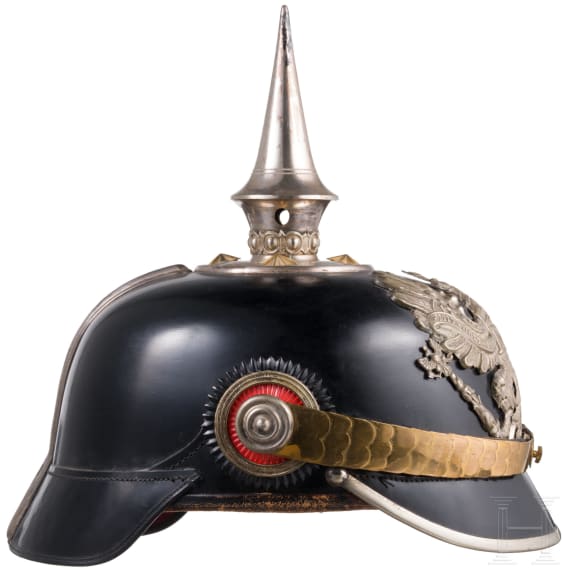 Helm f&uuml;r Offiziere der Pioniere, mit Tarnbezug, um 1910