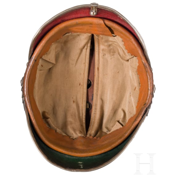 Helm f&uuml;r Offiziere mit Etikett &bdquo;Reichsamt des Innern", um 1900