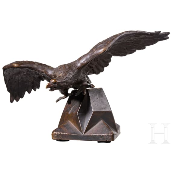 Tischadler aus Bronze, um 1900