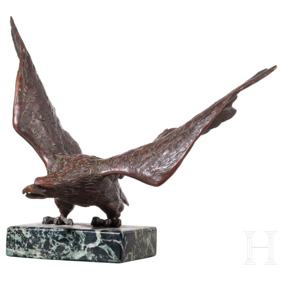 Tischadler aus Bronze, um 1900