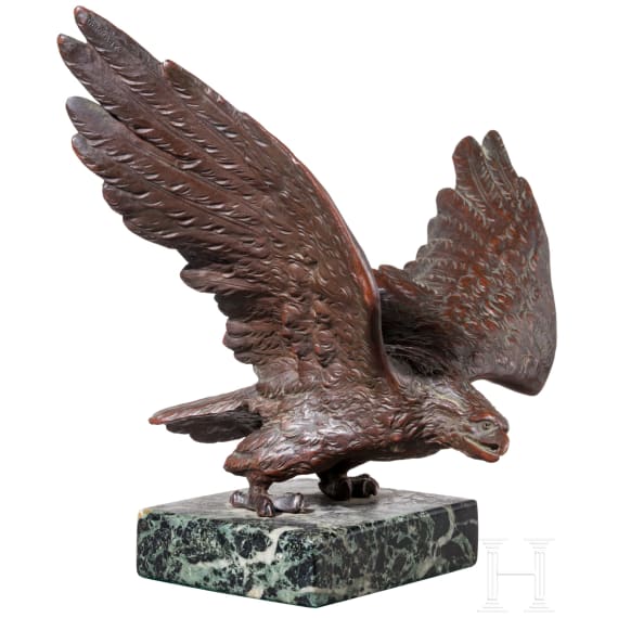 Tischadler aus Bronze, um 1900