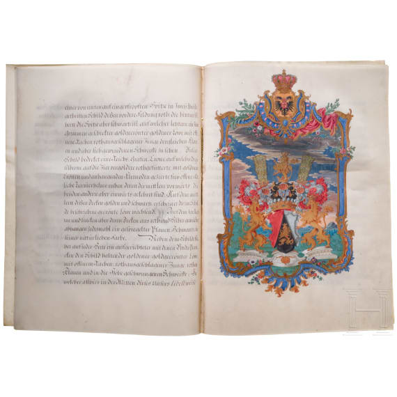 K&ouml;nig August III. von Polen, Kurf&uuml;rst von Sachsen - Adelsdiplom f&uuml;r Johann Christian von Hennicke, datiert 1745