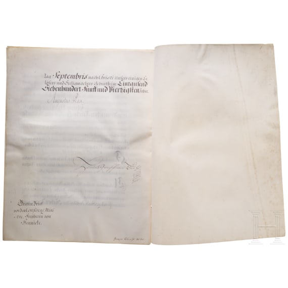 K&ouml;nig August III. von Polen, Kurf&uuml;rst von Sachsen - Adelsdiplom f&uuml;r Johann Christian von Hennicke, datiert 1745