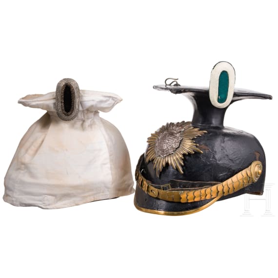 S&auml;chsische Tschapka und &Uuml;berzug, circa 1900 - 1918