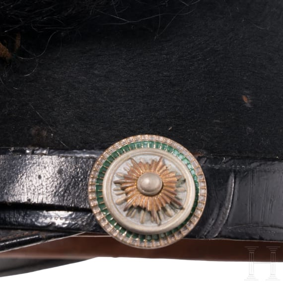 Tschako f&uuml;r Offiziere der K&ouml;niglich S&auml;chsischen J&auml;ger-Bataillone, um 1910
