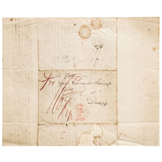 Historisch bedeutender Brief &uuml;ber eine Reise mit Eisenbahn 1837 von Leipzig &uuml;ber N&uuml;rnberg nach Basel