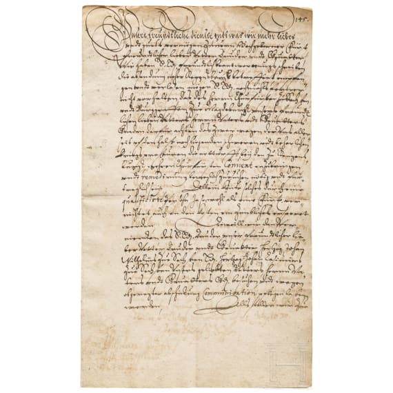 Herzog Wilhelm IV. von Sachsen-Weimar - Brief an Johann Philipp von Sachsen, datiert 7.8.1630