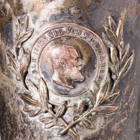K&ouml;nig Wilhelm II. von W&uuml;rttemberg (1891 - 1918) - repr&auml;sentativer Pokal mit seinem Portrait