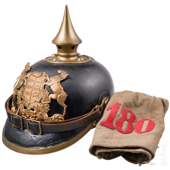 Helm M 1896 f&uuml;r Mannschaften der Infanterie mit &Uuml;berzug