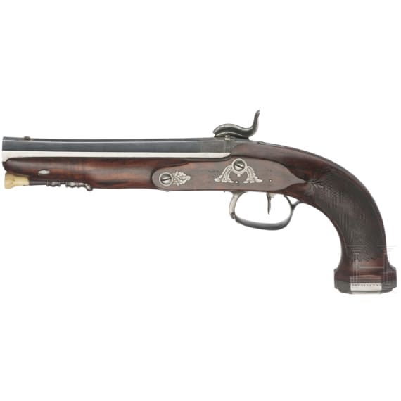 A French converted percussion pistol, circa 1820