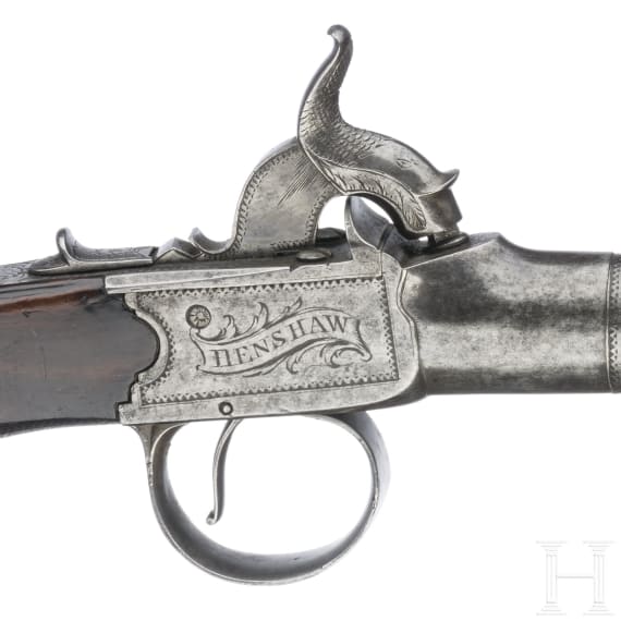 An English Queen Anne percussion pistol by Henshaw in London, ca. 1820