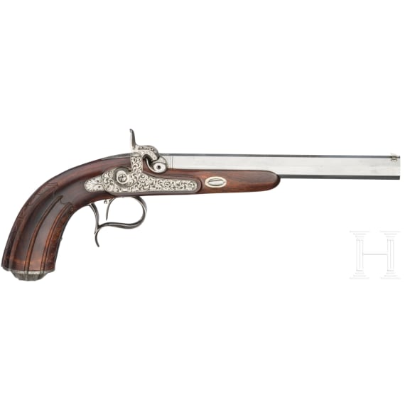 A percussion pistol in the style of around 1840, circa 2000