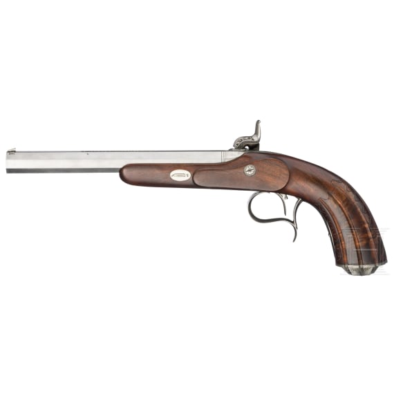 A percussion pistol in the style of around 1840, circa 2000