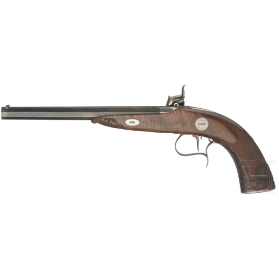 A percussion pistol in the style of around 1850, circa 2000